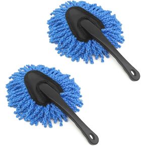 2 PCS Microfiber Car Duster Brush, Soft Scratch Free Dashboard Cleaning Brush, Car Removable Wax Brush, Universal Car Inside Outside Detail Brush, Car Vents Computer Home Cleaning Tool (Purple)