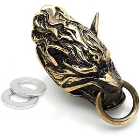 CRAFTMEMORE Wolf Fenrir Fire Concho Screw Back Conchos Wallet Connector Key Chain Leathercraft 2 pcs (One Each Color)