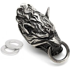 Craftmemore Wolf Fenrir Fire Concho برغي خلفي Conchos محفظة موصل مفتاح سلسلة جلدية كرافت 2 قطعة (واحد لكل لون)