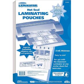 Educational Insights Classroom Laminator 8.5" X 11" Hot Laminating Pouches, (100 pieces)