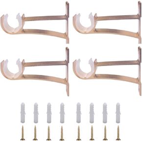 Mangood Curtain Rod Brackets for Drapery Rod Aluminum Alloy Heavy Duty Curtain Rod Holders Curtain Rod Hooks Wall Heavy Duty Curtain Drapery Rods,Set of 4 Window Pole Mount (White)