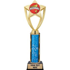 Crown Awards Kickball Trophies, 11" Gold Star Kickball Trophy with Engraving Included Prime