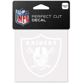 Wincraft NFL Oakland Raiders 4x4 Perfect Cut White Decal, One Size, Team Color