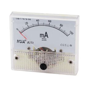 uxcell Analog Current Panel Meter DC 0-100mA 85C1 Ammeter 64x49x56mm for Automotive Circuit Testing Charging Battery Ampere Tester Gauge Pack of 1