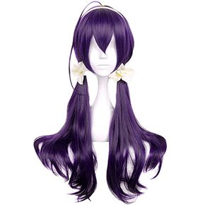 Bungo Stray Dogs Kyouka Lzumi Purple Long 2 Ponytails Cosplay Wig With Headwear