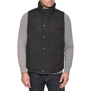 Tommy Hilfiger Men's Diamond Quilted Stand Collar Vest