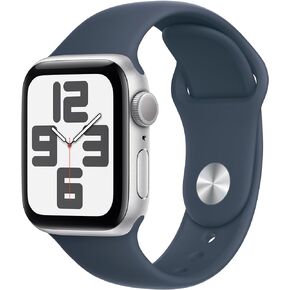 Apple Watch SE (الجيل الثاني) (نظام تحديد المواقع العالمي (GPS)، مقاس 40 ملم) هيكل من الألومنيوم مزود بحلقة Starlight الرياضية - مقاس واحد (متجدد)