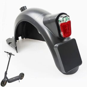 Rear Fender with Super Bright LED Tail Light for Segway Ninebot Max G30/G30LP/G30P Electric Scooter with Hook, Tail Light, Blank License Plate