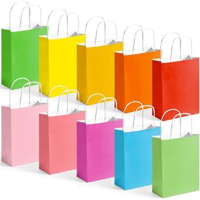 JOHOUSE 40PCS Gift Bags with Handles, 10 Colors Party Favor Bags Rainbow Gift Bags for Wedding Birthday Party Supplies and Gifts in Saudi Arabia