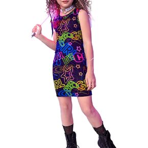 WDIRARA Girl's All-Over Print Sleeveless Mini Dress