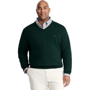 IZOD Men's Big and Tall Premium Essentials Solid V-Neck Sweater