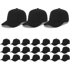 ZH Wholesale Bulk Baseball Caps,24 PC Blank Baseball Caps, Adjustable Back Strap Plain Baseball Cap for Men Women in Kuwait