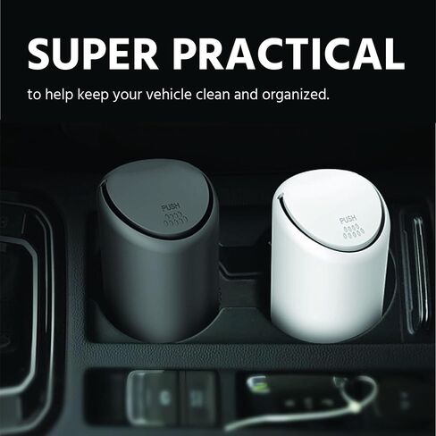 Mini Car Trash Cans with Lid. Leakproof Vehicle Auto Trash Bin. Mini Trash Bin. Automotive Garbage Can for Cars, Home, Office and Home Office. Set of 2. (Black) in Saudi Arabia