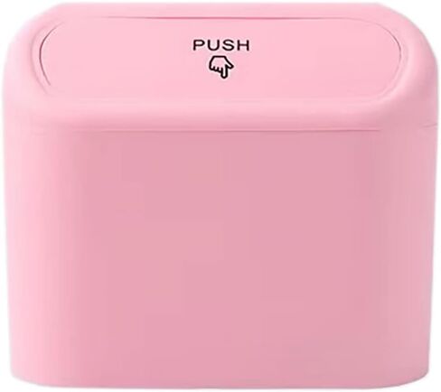 Mini Portable Car Trash Can Car Seat Back Door Hanging Storage Box Multifunctional Car Supplies Capacity 1L (Pink) in Saudi Arabia