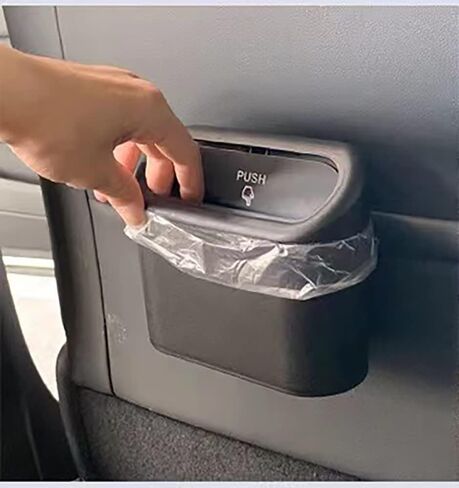 Mini Portable Car Trash Can Car Seat Back Door Hanging Storage Box Multifunctional Car Supplies Capacity 1L (Pink) in Saudi Arabia