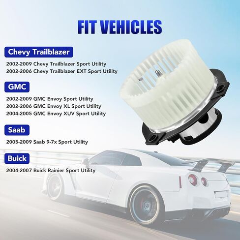 محرك منفاخ HVAC مع مروحة يناسب Chevy Trailblazer GMC Envoy 2002 2003 2004 2005 2006 2007 2008 محرك سخان منفاخ يعمل بالتيار المتردد يستبدل #700109 in Saudi Arabia