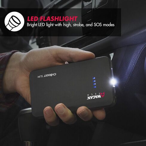 Wagan EL7507 Jump Starter iOnBoost V10 Torque 1000Amp Peak 12V بطارية سيارة ليثيوم محمولة تصل إلى 7.8 لتر V10 أو 6.7 لتر ديزل، حزمة قفز 12 فولت مع ضوء ساطع LED مدمج، معتمد من UL in Saudi Arabia
