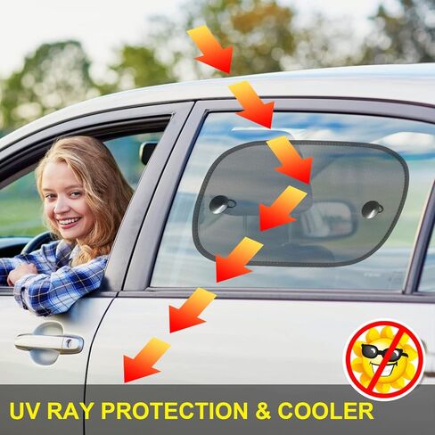 LSTRAGY Car Window Shades for Baby, 2 Pack Car Sun Shade for Baby Kids Pet UV Rays/Sunlight Protection, 20"x12" Universal Car Sun Shades with Suction Cups in Kuwait