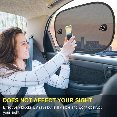 LSTRAGY Car Window Shades for Baby, 2 Pack Car Sun Shade for Baby Kids Pet UV Rays/Sunlight Protection, 20"x12" Universal Car Sun Shades with Suction Cups in Kuwait