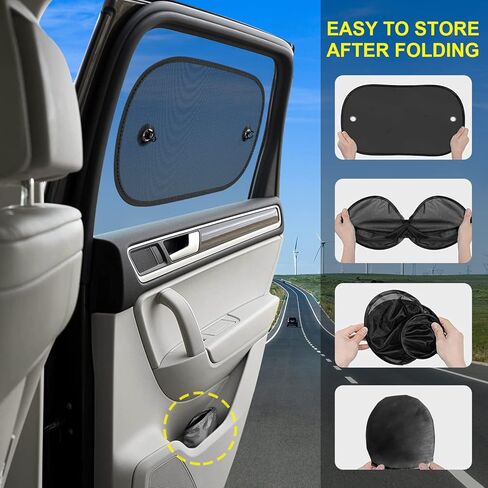 LSTRAGY Car Window Shades for Baby, 2 Pack Car Sun Shade for Baby Kids Pet UV Rays/Sunlight Protection, 20"x12" Universal Car Sun Shades with Suction Cups in Kuwait