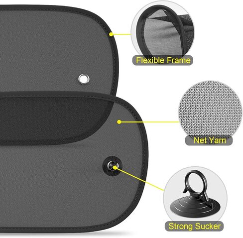 LSTRAGY Car Window Shades for Baby, 2 Pack Car Sun Shade for Baby Kids Pet UV Rays/Sunlight Protection, 20"x12" Universal Car Sun Shades with Suction Cups in Kuwait