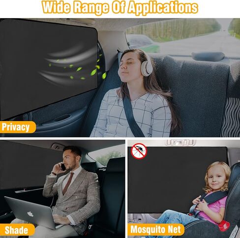 HUANLANG ظلال نافذة السيارة للنافذة الجانبية، ظل شمسي مغناطيسي لستائر خصوصية نافذة السيارة، نافذة السيارة للأطفال الصغار 100% كتلة ضوء للرضاعة الطبيعية، أخذ قيلولة، تغيير الملابس، التخييم (2 قطعة) in Kuwait