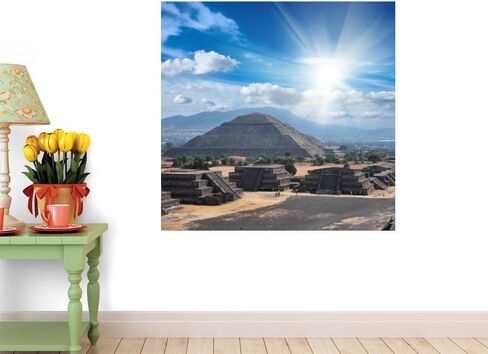 ملصق جداري بتصميم هرم تيوتيهواكان قابل للتقشير واللصق WM242244 (30 بوصة عرض × 29 بوصة ارتفاع) in Kuwait