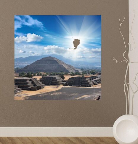 ملصق جداري بتصميم هرم تيوتيهواكان قابل للتقشير واللصق WM242244 (30 بوصة عرض × 29 بوصة ارتفاع) in Kuwait