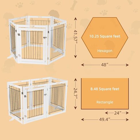 بوابات للكلاب قائمة بذاتها من Litail مع باب للكلاب في الأماكن المغلقة، قفص لعب للكلاب قابل للطي بطول 32 بوصة للجرو، بوابة خشبية للحيوانات الأليفة بعرض 144 بوصة للمداخل والمنزل والسلالم و6 لوحات in Kuwait