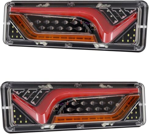 Trailer Light 24 LED Double Face Side Marker Lights, 2PCS Round Truck Rear Stop Light Turn Signal Waterproof 12V 24V Red White Amber Brake Light Indicator in Saudi Arabia