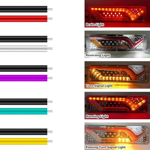 Trailer Light 24 LED Double Face Side Marker Lights, 2PCS Round Truck Rear Stop Light Turn Signal Waterproof 12V 24V Red White Amber Brake Light Indicator in Saudi Arabia