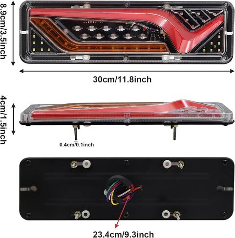 Trailer Light 24 LED Double Face Side Marker Lights, 2PCS Round Truck Rear Stop Light Turn Signal Waterproof 12V 24V Red White Amber Brake Light Indicator in Saudi Arabia