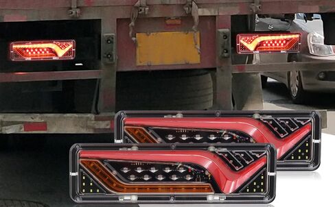 Trailer Light 24 LED Double Face Side Marker Lights, 2PCS Round Truck Rear Stop Light Turn Signal Waterproof 12V 24V Red White Amber Brake Light Indicator in Saudi Arabia