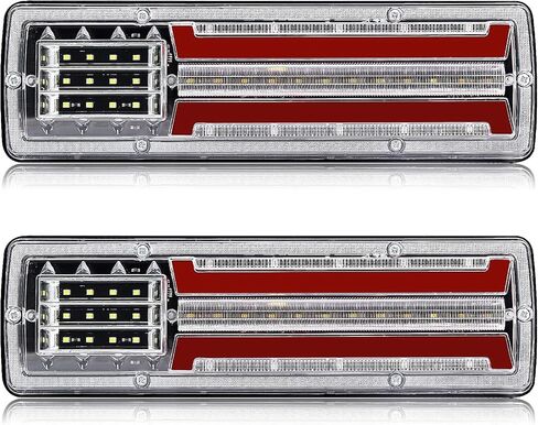Trailer Light 24 LED Double Face Side Marker Lights, 2PCS Round Truck Rear Stop Light Turn Signal Waterproof 12V 24V Red White Amber Brake Light Indicator in Saudi Arabia