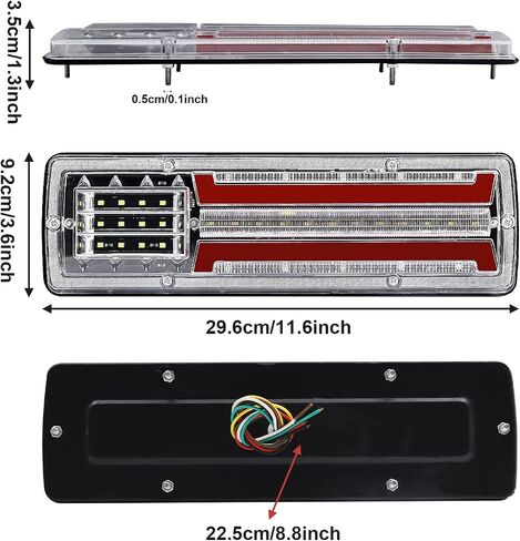 Trailer Light 24 LED Double Face Side Marker Lights, 2PCS Round Truck Rear Stop Light Turn Signal Waterproof 12V 24V Red White Amber Brake Light Indicator in Saudi Arabia