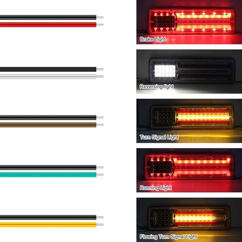 Trailer Light 24 LED Double Face Side Marker Lights, 2PCS Round Truck Rear Stop Light Turn Signal Waterproof 12V 24V Red White Amber Brake Light Indicator in Saudi Arabia