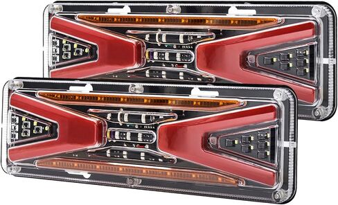 Trailer Light 24 LED Double Face Side Marker Lights, 2PCS Round Truck Rear Stop Light Turn Signal Waterproof 12V 24V Red White Amber Brake Light Indicator in Saudi Arabia