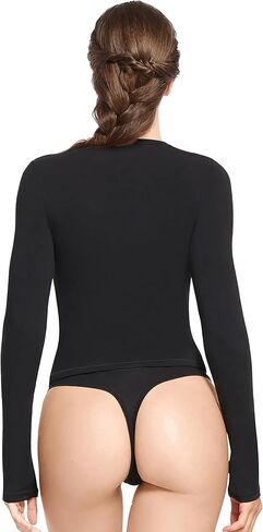 YIANNA Long Sleeve T Shirts for Women Cotton Slim Fit Tops Crew Neck Going Out Crop Top Fitted Basic Tee in Kuwait