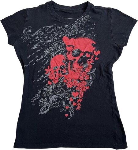Women Y2K Graphic T-Shirts Summer Short Sleeve Punk Gothic Tee Tops Vintage 90s Aesthetic Emo Clothes Streetwear in Saudi Arabia