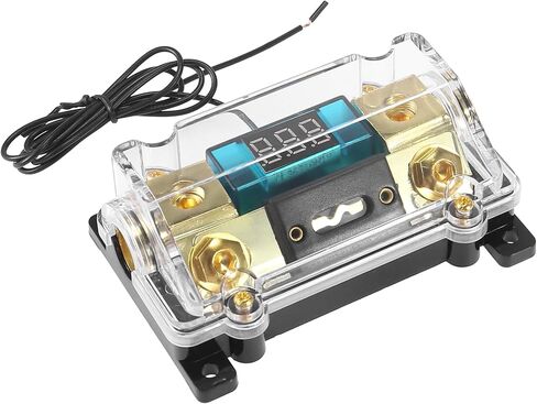 X AUTOHAUX سيارة ستيريو الصوت LED عرض الجهد الرقمي مضمنة ANL فيوز حامل 100 أمبير 0 2 4 AWG مقياس in Kuwait