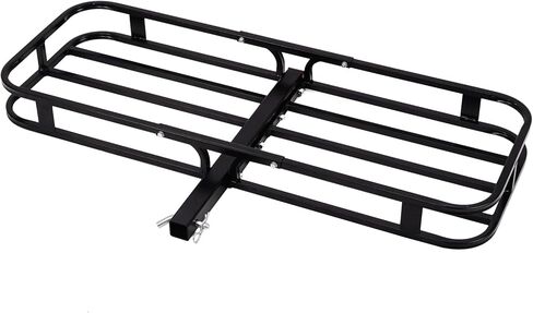 SALIRION Hitch Cargo Carrier مقاس 53 × 19 × 5 بوصة، سلة شحن مثبتة على المقطورة بسعة 500 رطل، رف حامل الأمتعة الفولاذي لشاحنة الدفع الرباعي، بيك اب، سيارة مع جهاز استقبال وصلة 2 بوصة in Kuwait