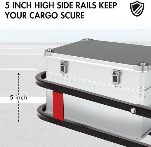 SALIRION Hitch Cargo Carrier مقاس 53 × 19 × 5 بوصة، سلة شحن مثبتة على المقطورة بسعة 500 رطل، رف حامل الأمتعة الفولاذي لشاحنة الدفع الرباعي، بيك اب، سيارة مع جهاز استقبال وصلة 2 بوصة in Kuwait