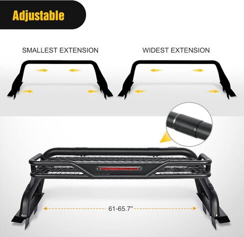 Nilight Truck Bed Chase Rack Roll Bar البضائع الناقل سلة ل2002-2023 دودج Ram1500 2014-2023 شيفروليه سيلفرادو/جي إم سي Sierra1500 2015-2023F150 2014-2023Tundra يناسب الشاحنات كاملة الحجم ضمان لمدة عامين in Kuwait