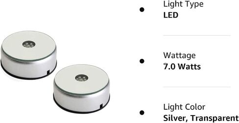2Pack 4" 7 LED Display Base，360 Degree Rotating Display Base Stand for Crystals Glass Art,Colorful Light Rotating Crystal Display Base Stand,Cup Display Stand Turner for Tumbler Cups in Saudi Arabia