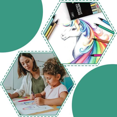 HOTTuoHong 12 قطعة أقلام رسم ملونة أقلام تلوين معدنية أقلام رصاص ملونة احترافية للرسم والكتابة in Kuwait