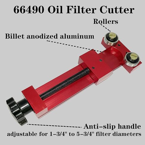66490 قاطع فلتر الزيت، أداة قطع فلتر الزيت من الألومنيوم، نطاق القطع من 1-3/4 بوصة إلى 5-3/4 بوصة in Kuwait