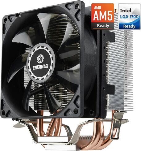 Enermax ETS-N31 ll مبرد وحدة المعالجة المركزية Intel/AMD مع 3 أنابيب حرارة مباشرة، ETS-N31-02 in Kuwait