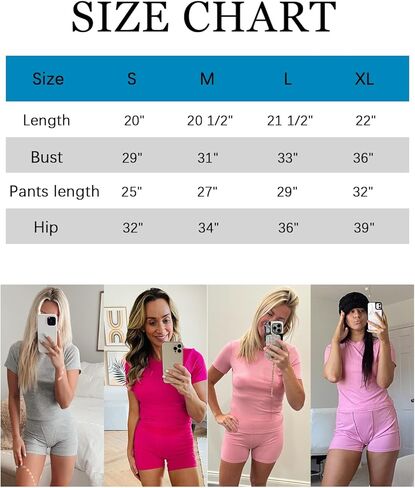 Sexyasasii 2 Piece Shorts Set for Women Yoga Sets Crew Neck Short Sleeve Ribbed Top High Waist Leggings Summer Lounge Sets in Kuwait