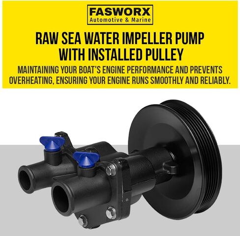 مضخة دافعة لمياه البحر الخام مع بكرة مثبتة لـ Mercury Mercruiser 4.3، 5.0، 5.7، 6.2 L، 8M0137216، 46-8M0118067، 46-862914T10، 46-862914T3، 46-8M0122655 4.3l 5.0l 5.7l 350 ماج برافو in Kuwait