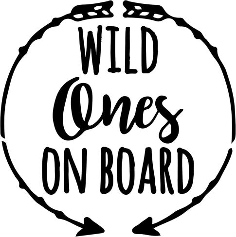 ملصق Windo للسيارة باللون الأبيض على شكل طفل على متن السيارة | ملصق Wild Ones On Board | 4.5 بوصة × 4.5 بوصة | أطفال أطفال أطفال على متن الطائرة | ملصق العائلة | سلامة الأم والطفل | تصميم قيس in Saudi Arabia